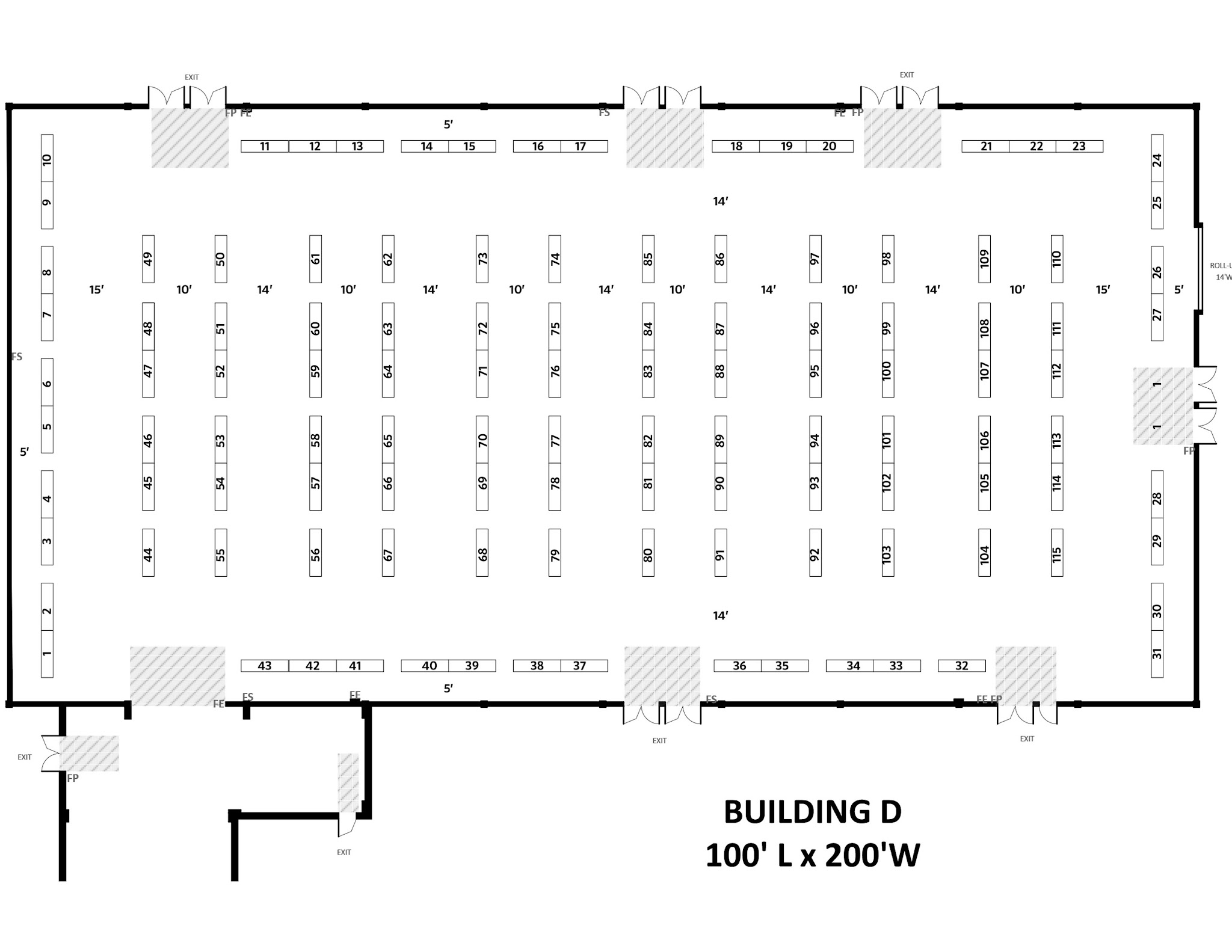 SacAnime Spring 2026 Artist Alley table map — Building D, tables 1–115